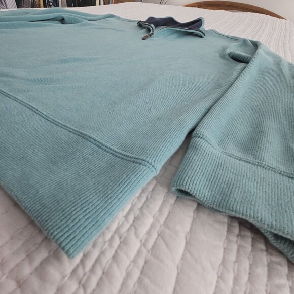 Lands' End 1/4 Zip Henley Men's L 42-44 Pistachio Green Long Sleeve EUC Classic - Picture 3 of 16